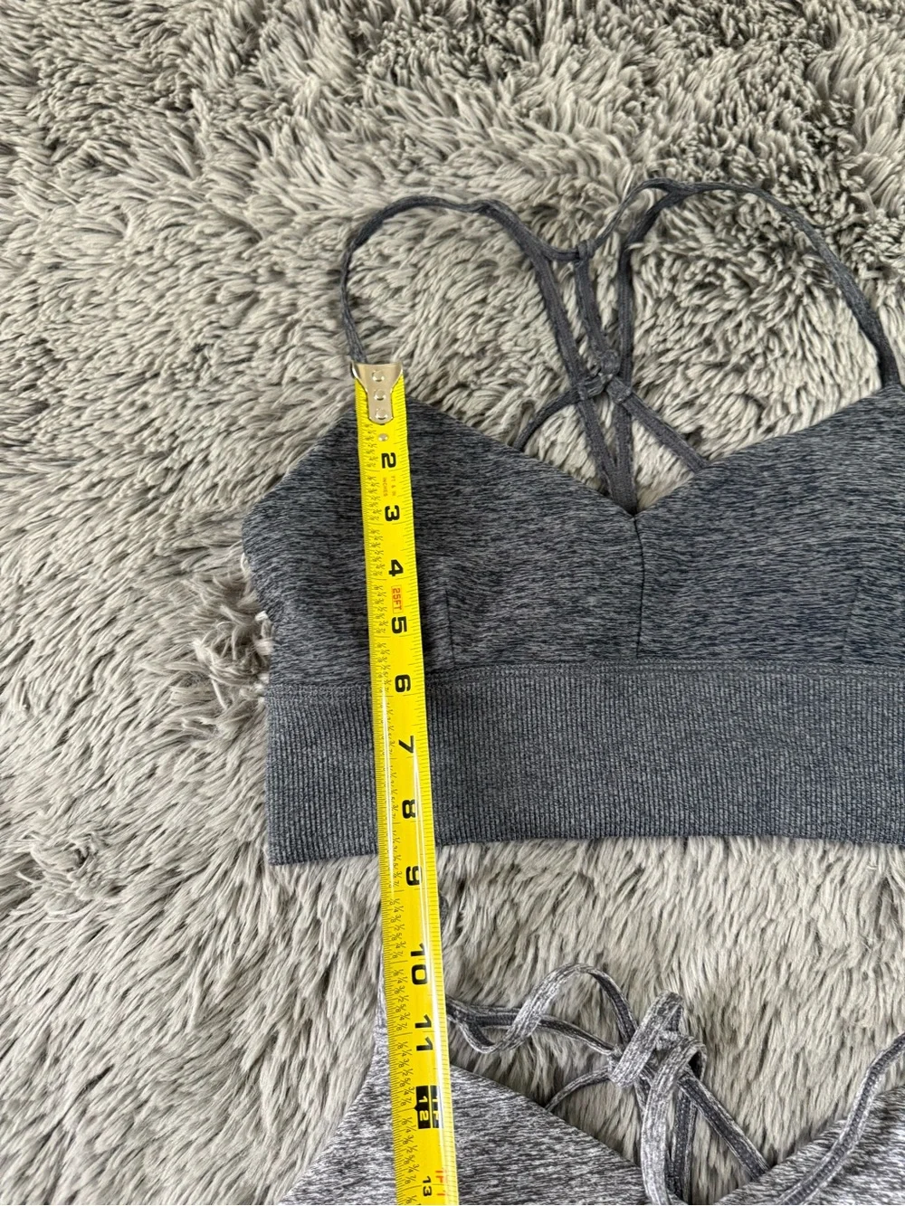Alo Yoga Seamless Strappy Sports Bra Bralette Bundle Gray Heather Size M